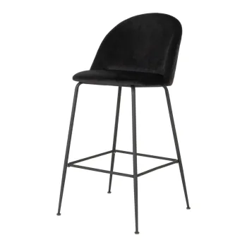 Scaune de bar negre 2 buc. din catifea 108 cm Lausanne - House Nordic imagine