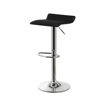Scaune de bar negre cu inaltime ajustabila 2 buc. din imitatie de piele (inaltime sezut 63 cm) - Casa Seleccion imagine