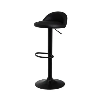 Scaune de bar negre cu inaltime ajustabila 2 buc. din imitatie de piele (inaltime sezut 72 cm) - Casa Seleccion imagine