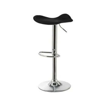 Scaune de bar negre cu inaltime ajustabila 2 buc. din imitatie de piele (inaltime sezut 73 cm) - Casa Seleccion imagine