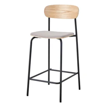 Scaune de bar negre/gri 2 buc. (inaltime sezut 66 cm) Adriana - Marckeric imagine