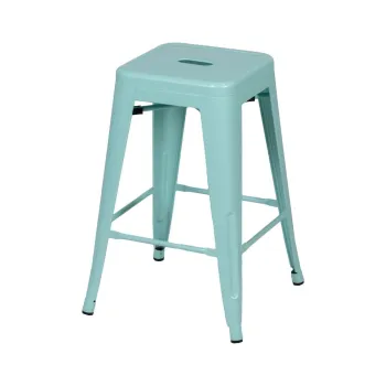 Scaune de bar turcoaz 2 buc. din metal (inaltime sezut 61 cm) - Ixia imagine