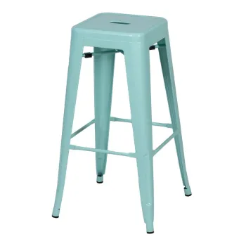 Scaune de bar turcoaz 2 buc. din metal (inaltime sezut 76,5 cm) - Ixia imagine