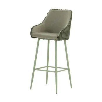 Scaune de bar verzi cu cotiere 2 buc. tapitate (inaltime sezut 78 cm) Alaska - Mauro Ferretti imagine