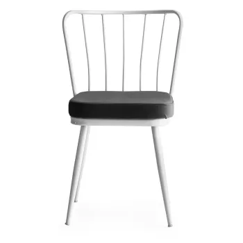 Scaune de dining alb-negru 2 buc. din metal Yildiz - Kalune Design imagine