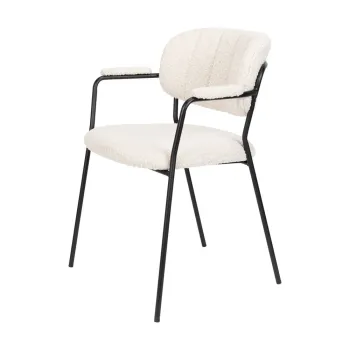 Scaune de dining albe 2 buc. Jolien - White Label imagine