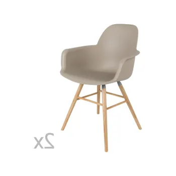 Scaune de dining bej 2 buc. Albert - Zuiver imagine