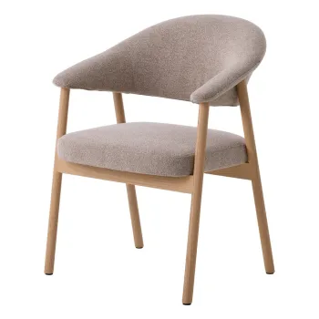 Scaune de dining bej cu cotiere 2 buc. din lemn de stejar Elk - Unique Furniture imagine