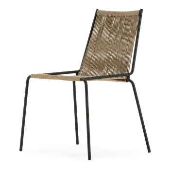 Scaune de dining bej stivuibile 2 buc. din metal Emily - Marckeric imagine