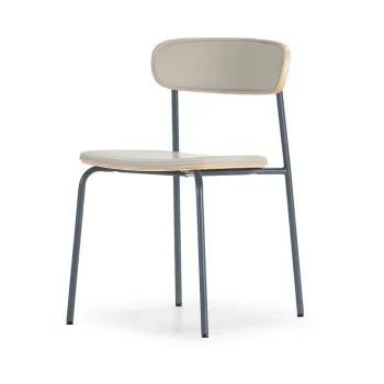 Scaune de dining bej stivuibile 2 buc. tapitate Saula - Marckeric imagine