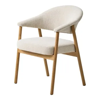 Scaune de dining crem cu cotiere 2 buc. din lemn de stejar Elk - Unique Furniture imagine