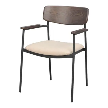 Scaune de dining crem/maro inchis 2 buc. Maymont - Rowico imagine