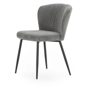 Scaune de dining gri 4 buc. din catifea reiata Megan - Marckeric imagine