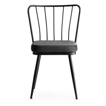 Scaune de dining gri-antracit 2 buc. din metal Yildiz - Kalune Design imagine
