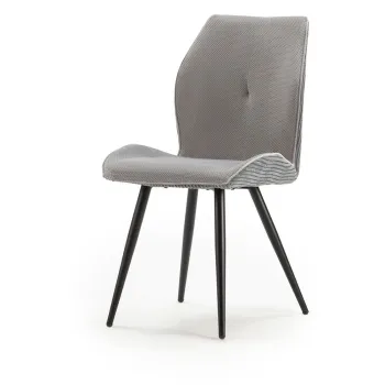 Scaune de dining gri-deschis 2 buc. din catifea reiata Adaya - Marckeric imagine
