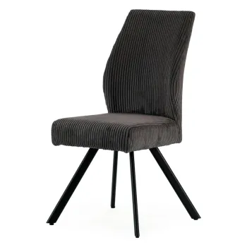 Scaune de dining gri-inchis 2 buc. din catifea reiata Anibal - Marckeric imagine