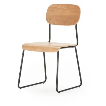 Scaune de dining in culoare naturala 2 buc. cu aspect de lemn de frasin Aira - Marckeric imagine