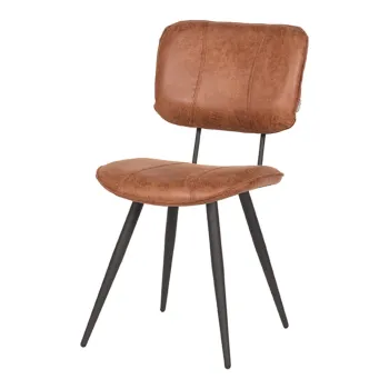 Scaune de dining maro coniac 2 buc. din piele Fos - LABEL51 imagine