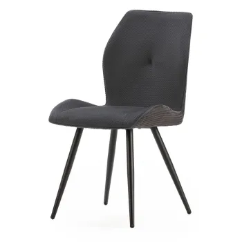 Scaune de dining negre 2 buc. din catifea reiata Adaya - Marckeric imagine