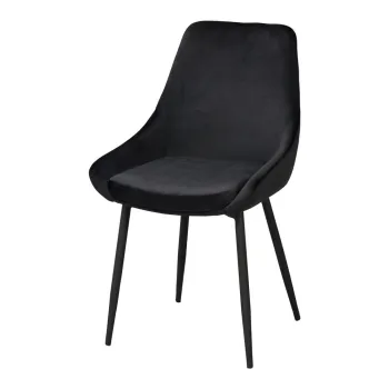 Scaune de dining negre 2 buc. din catifea Sierra - Rowico imagine