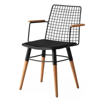 Scaune de dining negre 2 buc. din metal Trend - Kalune Design imagine