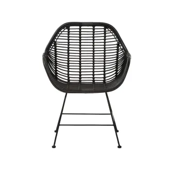 Scaune de dining negre 2 buc. din ratan Kiran - Storaa imagine