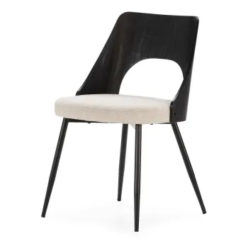 Scaune de dining negre/crem 2 buc. tapitate Gilda - MOME imagine