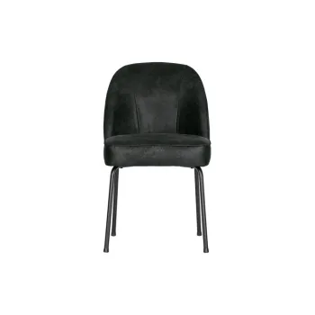 Scaune de dining negre din piele 2 buc. Vogue - BePureHome imagine