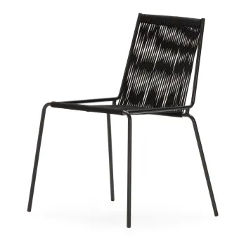 Scaune de dining negre stivuibile 2 buc. din metal Emily - Marckeric imagine