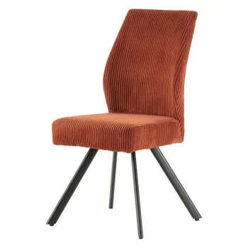Scaune de dining portocalii 2 buc. din catifea reiata Anibal - Marckeric imagine