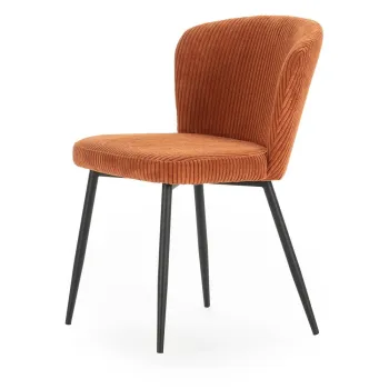 Scaune de dining portocalii 4 buc. din catifea reiata Megan - Marckeric imagine