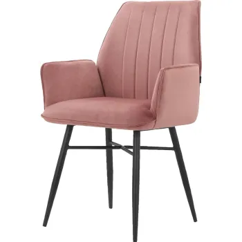 Scaune de dining roz-deschis 2 buc. din catifea Anzo - Storaa imagine