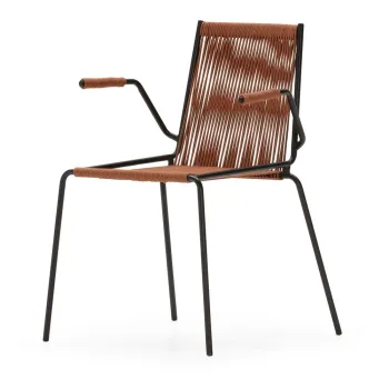 Scaune de dining teracota cu cotiere/stivuibile 2 buc. din metal Emily - Marckeric imagine