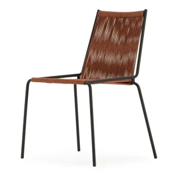 Scaune de dining teracota stivuibile 2 buc. din metal Emily - Marckeric imagine