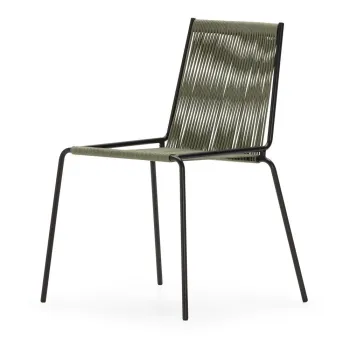 Scaune de dining verzi stivuibile 2 buc. din metal Emily - Marckeric imagine