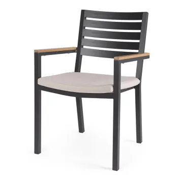 Scaune de gradina gri-antracit 4 buc. din metal Henna - Bizzotto imagine