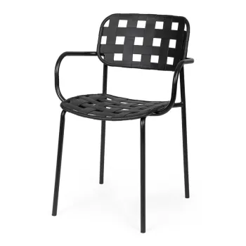 Scaune de gradina negre 4 buc. din metal Clover - Bizzotto imagine