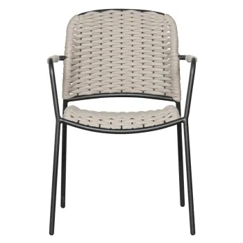 Scaune de gradina negre/bej 2 buc. din metal Taku - Exotan imagine