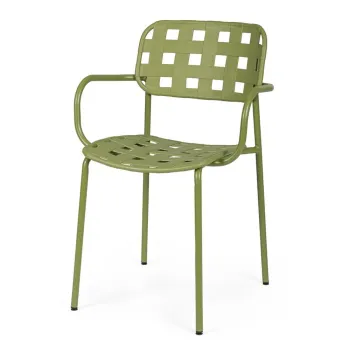 Scaune de gradina verzi 4 buc. din metal Clover - Bizzotto imagine