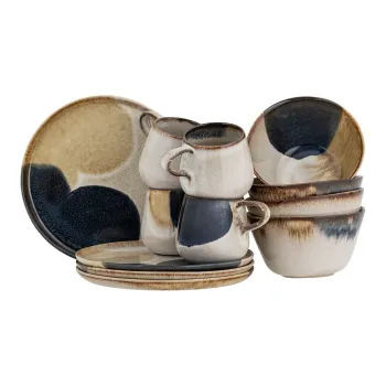 Serviciu de masa 12 buc. din gresie Jules - Bloomingville imagine