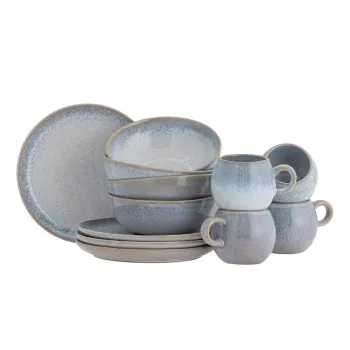 Serviciu de masa 12 buc. din gresie Paula - Bloomingville imagine