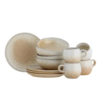 Serviciu de masa 12 buc. din gresie Paula - Bloomingville imagine