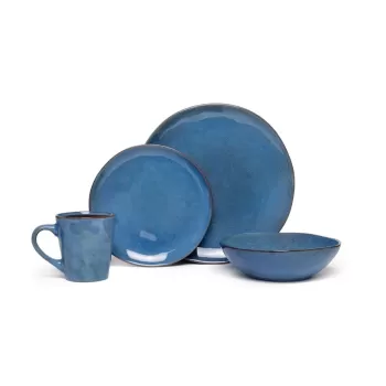 Serviciu de masa 16 buc. albastru inchis din gresie Glosia - Bonami Selection imagine