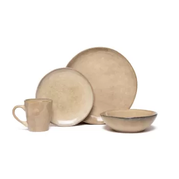 Serviciu de masa 16 buc. bej din gresie Glosia - Bonami Selection imagine