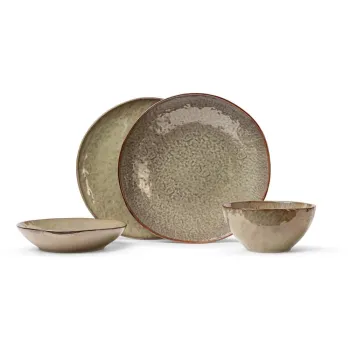 Serviciu de masa 16 buc. din gresie Nephrite - Bonami Selection imagine