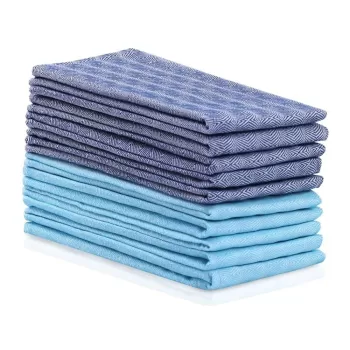 Set 10 prosoape de bucatarie din bumbac DecoKing Louie, 50 x 70 cm, albastru-turcoaz imagine