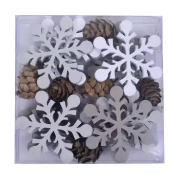 Set 18 decoratiuni in forma de fulgi de nea Ego Dekor imagine