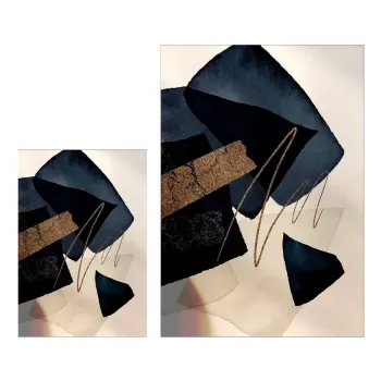 Set 2 covorase de baie Mila Home Art Modern, albastru-bej imagine