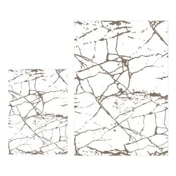 Set 2 covorase de baie Mila Home Marble, alb-maro imagine