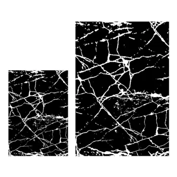 Set 2 covorase de baie Mila Home Marble, negru-alb imagine
